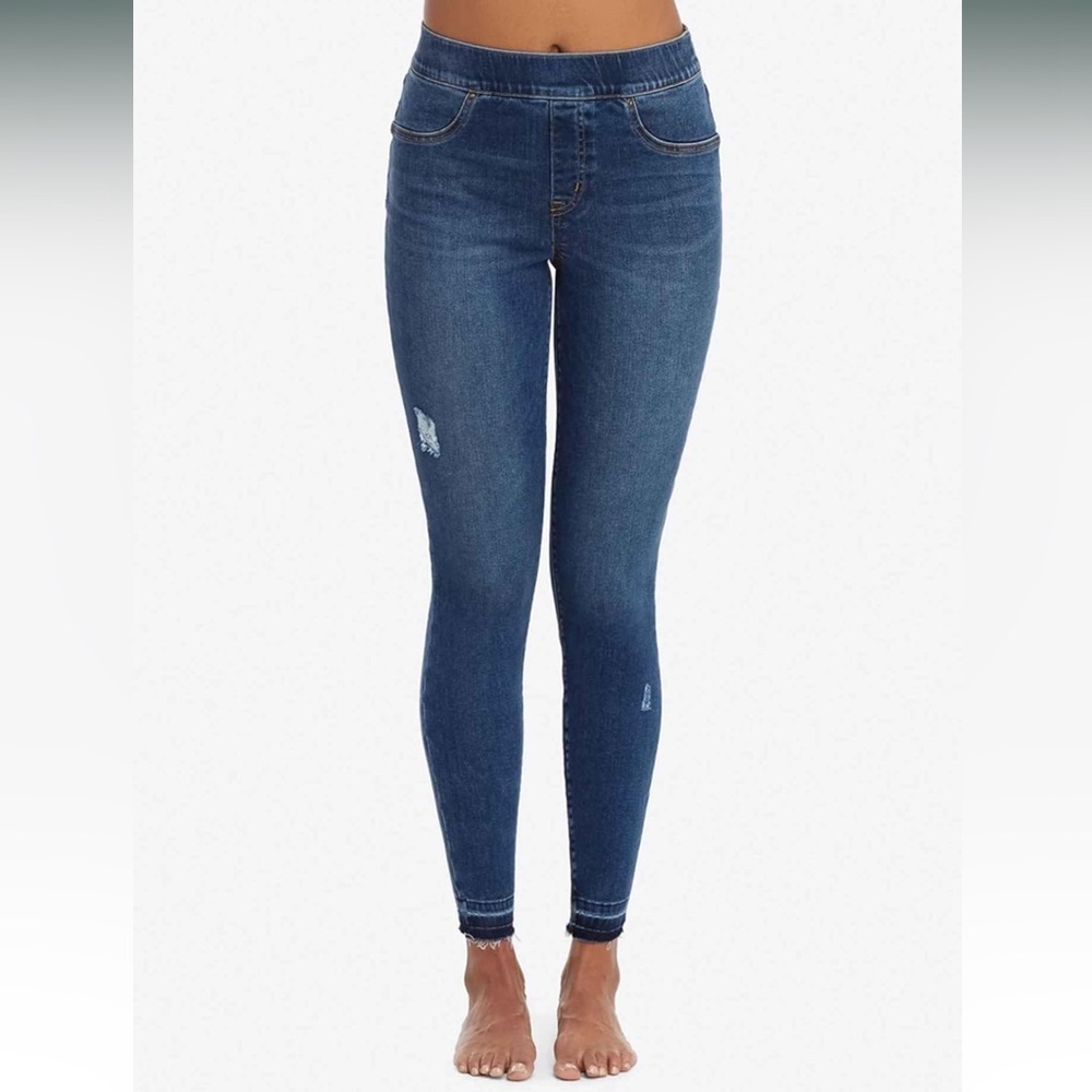 SPANX Distressed Ankle Skinny Jeans - Size M petite length - Picture 2 of 10